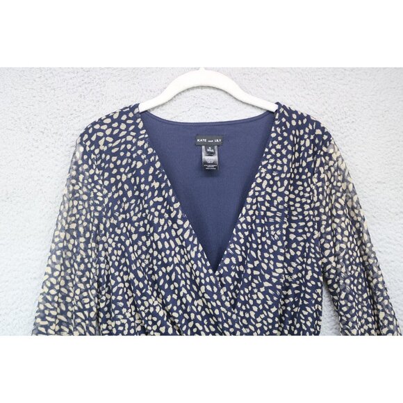 Kate & Lily 3/4 Sheer Mesh Sleeve Midi Dress-Size 8-Whimsigoth-Soft-Belted-Lined - Picture 6 of 11